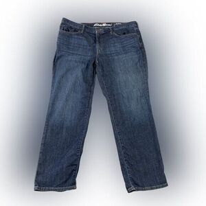 Eddie Bauer Jeans Women’s 12 Boyfriend Crop Capri Blue Denim Casual Outdoors